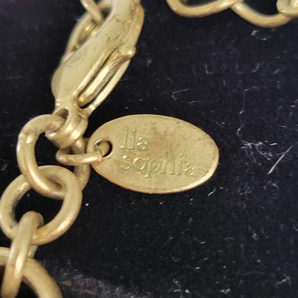 Lia Sophia Mandalay Bay Necklace Gold Tone Tiger Eye Quartz Stones Gems Layered - Picture 7 of 9